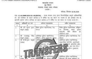 भोपाल में आईपीएस अधिकारियों के तबादलों की झड़ी, कई जिलों के एसपी हुए बदल