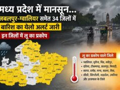 मध्य प्रदेश में मानसून की दस्तक, 34 जिलों में बारिश का येलो अलर्ट जारी