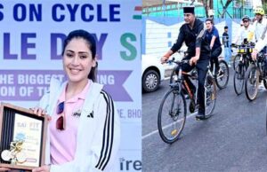 टीटी नगर स्टेडियम से गूंजा फिट इंडिया का संदेश मंत्री सारंग ने किया साइकिल रैली का शुभारंभ