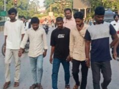 Bilaspur में बवाल के 5 आरोपियों का निकला जुलूस, पुलिस ने कराया पैदल मार्च