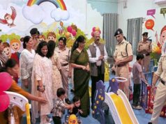 महिला पुलिस कर्मियों के बच्चों की सुविधा के लिए पुलिस पब्लिक स्कूल नेहरू नगर में नवनिर्मित वात्सल्य झूलाघर का शुभारंभ