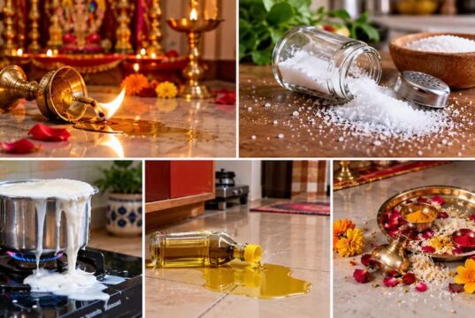 Vastu Tips: हाथ से दीया, नमक या दूध गिरना क्यों माना जाता है अशुभ? जानें मान्यताएं