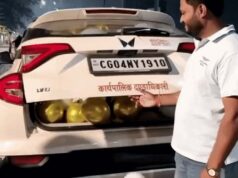 CG में नायब तहसीलदार का सड़क पर आतिशबाजी के साथ बर्थडे सेलिब्रेशन