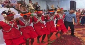 सेवा संकल्प अभियान में कलेक्टर ने ग्रामीणों संग किया मांदरी नृत्य