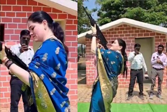 पुलिस लाइन में शस्त्र पूजा, IPS अंकिता शर्मा ने AK-47 से की फायरिंग